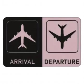 Doormat Airplane Arrival and Departure Black & Lotus Pink